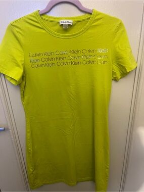 Calvin Klein Bright Lime Logo T-Shirt dress